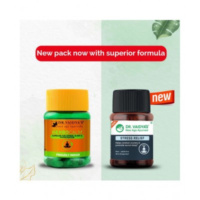 Dr Vaidyas Stress Relief capsule Stress and Anxiety Capsule 60 no.s Pack Of 2