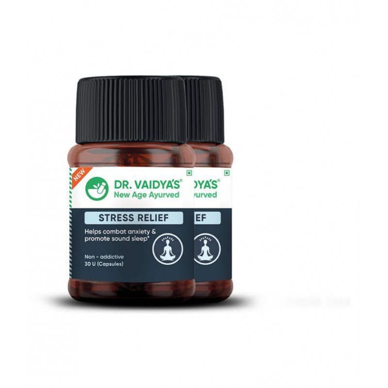 Dr Vaidyas Stress Relief capsule Stress and Anxiety Capsule 60 no.s Pack Of 2