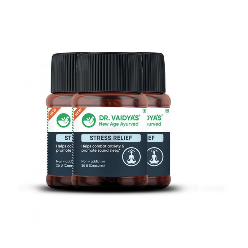 Dr Vaidyas Stress relief Stress and Anxiety Capsule Capsule 90 no.s Pack of 3