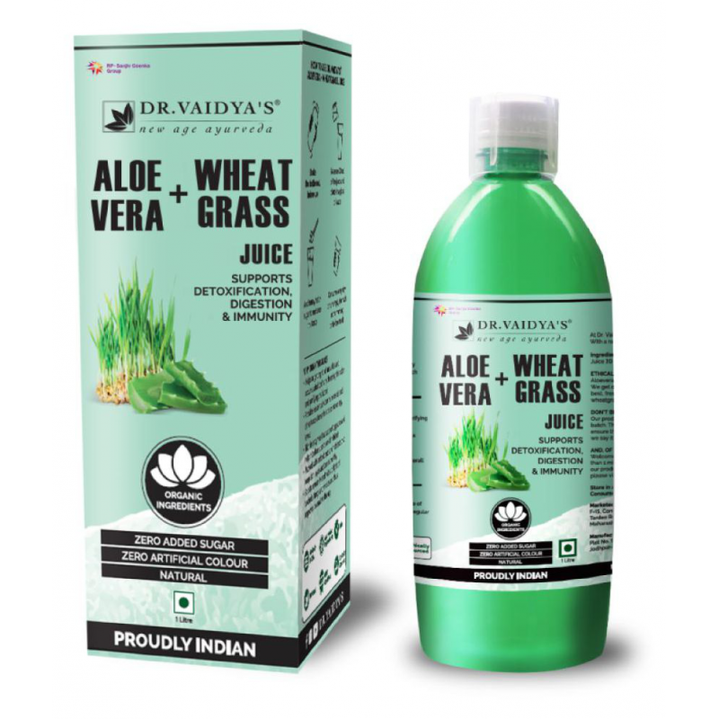 Dr Vaidyas's Aloevera Wheatgrass Juice Detoxification Liquid 1 l Pack Of 1 Dr Vaidyas's Aloevera Wheatgrass Juice Detoxification Liquid 1 l Pack Of 1