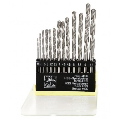 Drill Bits for Wood, Malleable Iron, Aluminium, Plastic, Wall - Set of 13 Pieces