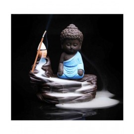 Dwivedi And Sons Multicolour Polyresin Monk Buddha Smoke Backflow - Pack of 1