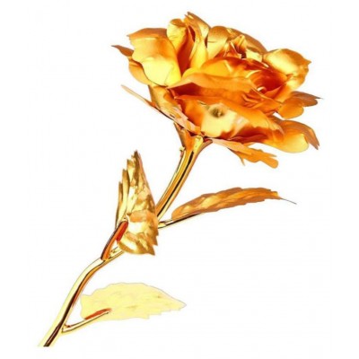 EASTERN CLUB Rose Gold Artificial Flowers Bunch - Pack of 1
