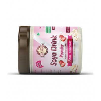 EAT SOYA Instant Soy Drink Powder (Sugar Free) Vegan - Non GMO - 45% Protein (Strawberry) 400 gm