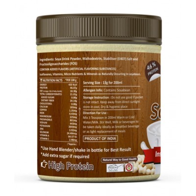 EAT SOYA Soya Drink Powder,  / Vegan Milk Alternative, Non-GMO & 46% Protein 400 gm