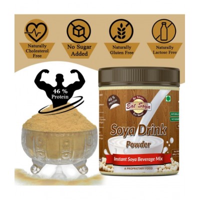 EAT SOYA Soya Drink Powder,  / Vegan Milk Alternative, Non-GMO & 46% Protein 400 gm