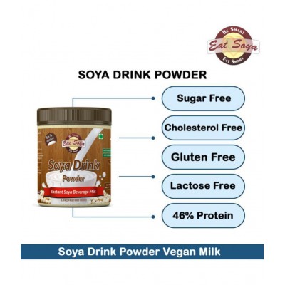 EAT SOYA Soya Drink Powder,  / Vegan Milk Alternative, Non-GMO & 46% Protein 400 gm