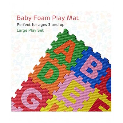 EVA Puzzle Mats | ABCD + Numbers 0 to 9 Interlocking Flooring Mat | Toy Rush