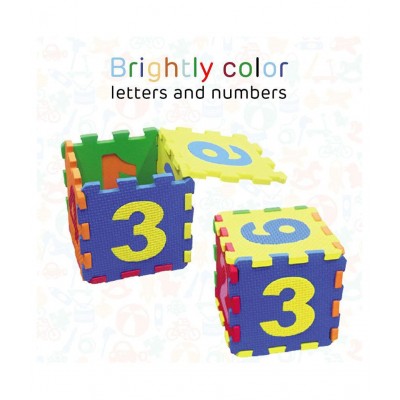 EVA Puzzle Mats | ABCD + Numbers 0 to 9 Interlocking Flooring Mat | Toy Rush
