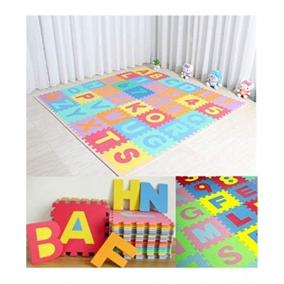 EVA Puzzle Mats | ABCD + Numbers 0 to 9 Interlocking Flooring Mat | Toy Rush
