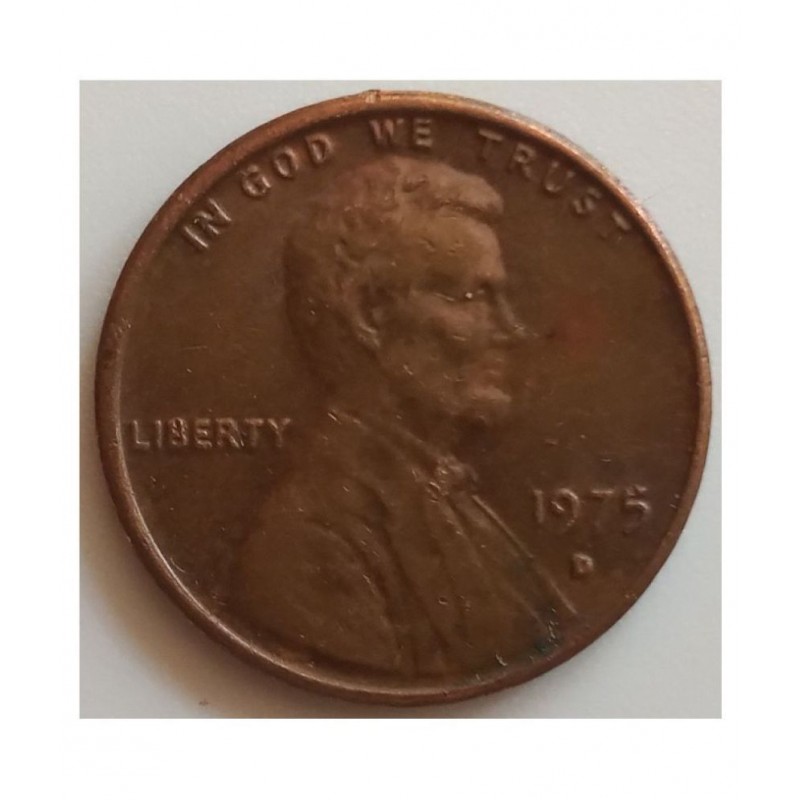 EXTREMELY RARE & CUTE COLLECTIBLE: NUMISMATIC SIGNIFICANCE RARE YEAR *1975* USA ABRAHAM LINCOLN ONE CENT COIN, IN UNCLEANED TOP CONDITION