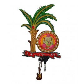 Ecraftindia Papier Mache Lord Ganesha Under Tree Key Holder