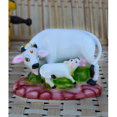 Ecraftindia Polyresin Cow And Calf Statue