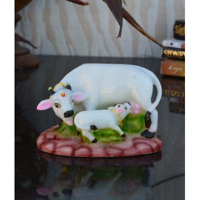 Ecraftindia Polyresin Cow And Calf Statue