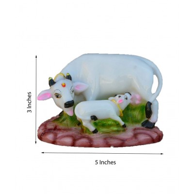 Ecraftindia Polyresin Cow And Calf Statue