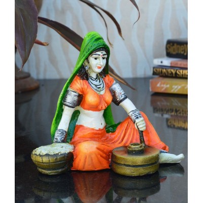Ecraftindia Rajasthani Lady Using Flour Machine