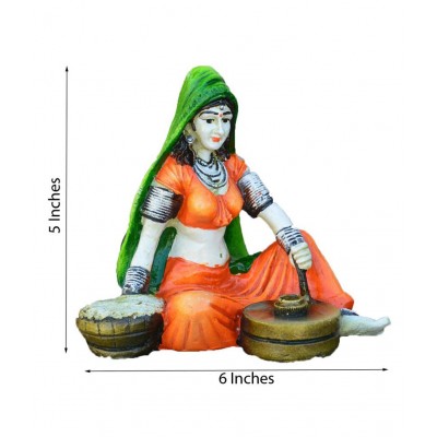 Ecraftindia Rajasthani Lady Using Flour Machine
