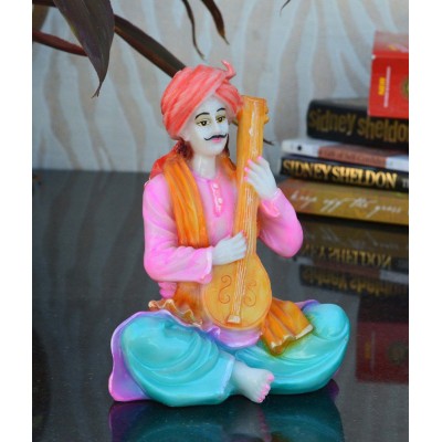 Ecraftindia Rajasthani Musician Statue Playing Sitar