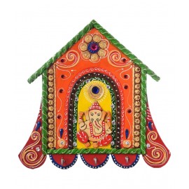 Ecraftindia Wood Key Holder Multicolour