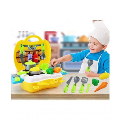 Ekta Kitchen Cooking Set Of 26 Pcs | Ultimate Kids Kitchen Set Chef Bring Along Kitchen For Girls Suitcase Set (Kitchen Play Set)