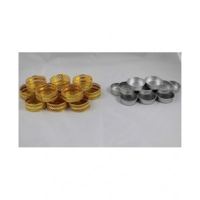Elegant Casa Floor Aluminium Tea Light Holder - Pack of 12