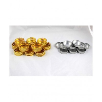 Elegant Casa Floor Aluminium Tea Light Holder - Pack of 12