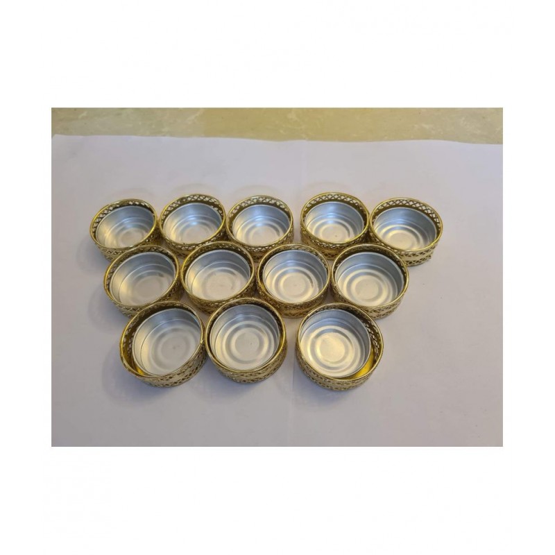 Elegant Casa Gold Floor Metal Tea Light Holder - Pack of 12