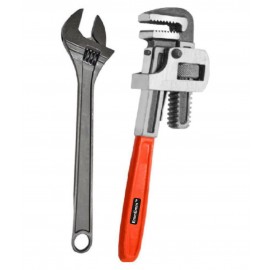EmmEmm - tools hardware Premium 10 Inch Pipe Wrench/Socket Wrench & 8 Inch Adjustable Wrench