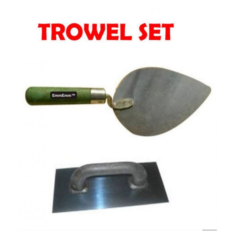 EmmEmm Plastc Handle Plastering Trowel Set (Kandi & Gurmala) for Gardens & Homes