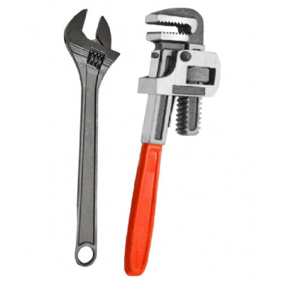 EmmEmm Premium 10 Inch Pipe Wrench/Socket Wrench & 10 Inch Adjustable Wrench