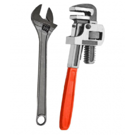 EmmEmm Super Combo of 8 Inch Drop Forged Pipe Wrench & 6 Inch Adjustable Wrench