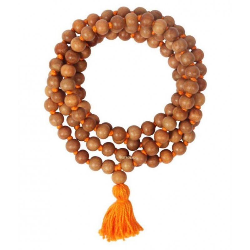 Ever Forever Chandan Mala/Sandal Wood(108+1) Beads Rosary for Chanting and Wearing
