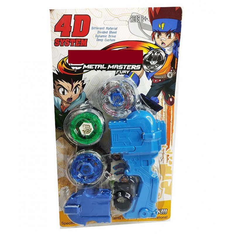 FLYmart 4D System Metal Galaxy Twin Twister Spinning Toy with Handle Launcher and Blades | Spin Launch Spinning top| DIY Toy for Kids