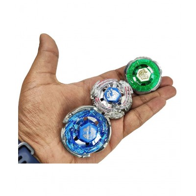 FLYmart 4D System Metal Galaxy Twin Twister Spinning Toy with Handle Launcher and Blades | Spin Launch Spinning top| DIY Toy for Kids