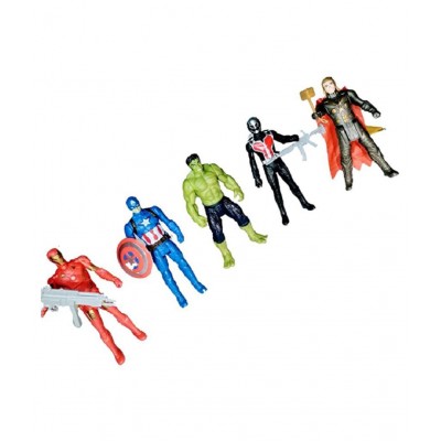 FLYmart Action  Figure  Super Heros 5 in 1 set | Super Heroes 5 in 1 Action Figure Collectibles Set  (Multi color)
