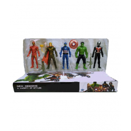 FLYmart Action  Figure  Super Heros 5 in 1 set | Super Heroes 5 in 1 Action Figure Collectibles Set  (Multi color)