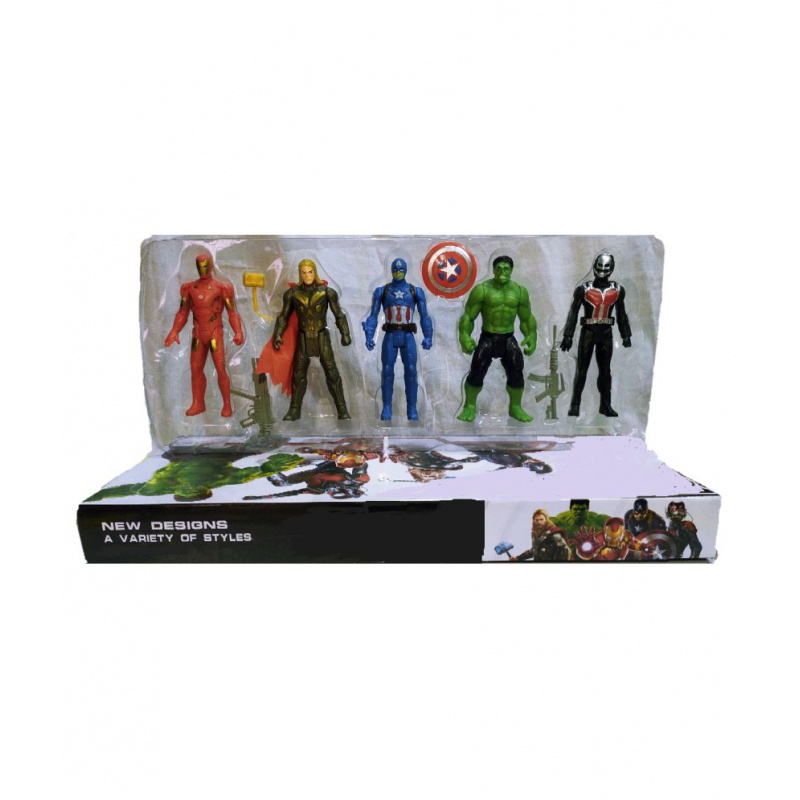 FLYmart Action  Figure  Super Heros 5 in 1 set | Super Heroes 5 in 1 Action Figure Collectibles Set  (Multi color)