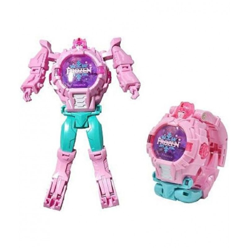 FLYmart Action Figures Froozeen Robot Toy Digital Wrist Watch | Super Hero Froozeen Transfor to Digital Watch | Elsia Anina | Froozeen Character