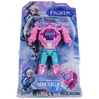 FLYmart Action Figures Froozeen Robot Toy Digital Wrist Watch | Super Hero Froozeen Transfor to Digital Watch | Elsia Anina | Froozeen Character