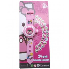 FLYmart Digital 24 Images Projector Watch for Kids, Cool Figure for Fun time , Cartoon Show for Kids | Birthday Return Gift , Trending Character Projector Wrist Toy- Set of 1 (Helo kittiye)