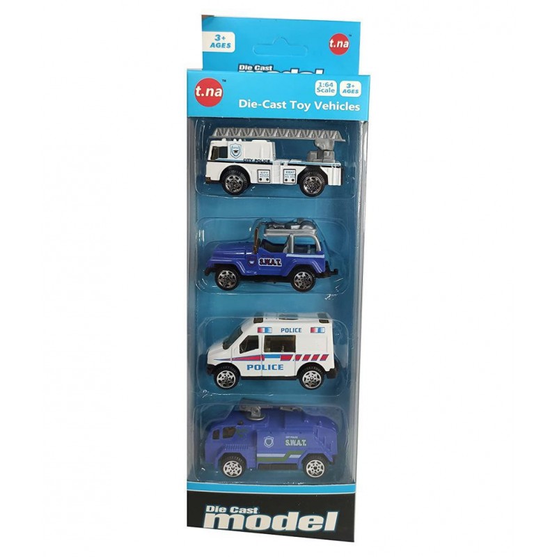 FLYmart Model Die Cast car Set (Metal) with Free wheels | high speed Hot Free Wheel model di-cast toy vehicle SWAT GI Joe Call of Duty Freefire Singham type car set for kids (Size -1:64) (4 in 1)