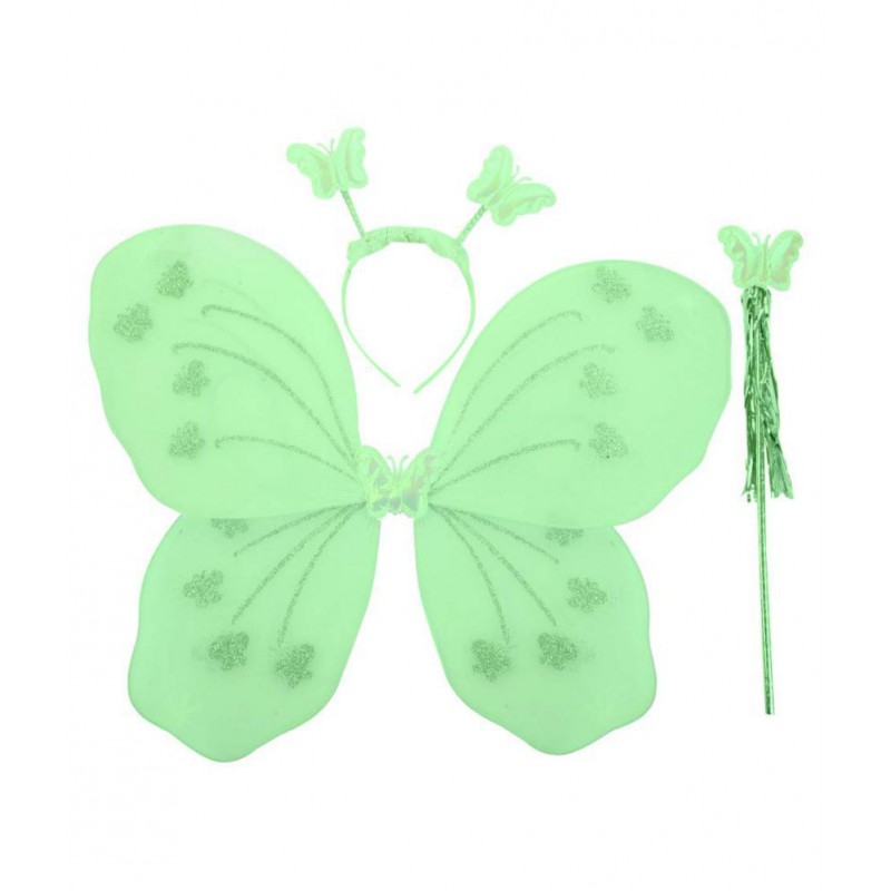 FOK Fairy Butterfly Wings Costume for Baby Girl Angel for Birthday Parties - Light Green
