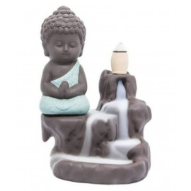 FSN MONK BUDDHA BACKFLOW Resin Buddha Idol 10 x 6 cms Pack of 1