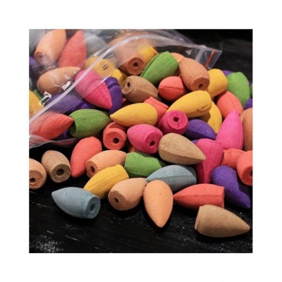 FSN Multicolour Resin Monk Buddha Smoke Backflow - Pack of 50