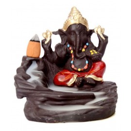 FSN Red Resin Lord Ganesha Smoke Backflow - Pack of 1