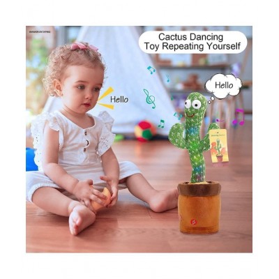 FUNLOOF Dancing Cactus Talking Toy,Cactus Plush Toy, Wriggle Singing Recording Repeats What You Say Funny Education Toys for Babies Children Playing, Home Decorate