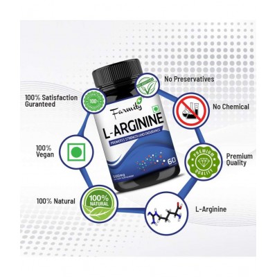 Farmity L-Arginine 500mg Pre-Workout Supplement  - 60 Capsule | For Muscle Growth Performance Strength Stamina Energy