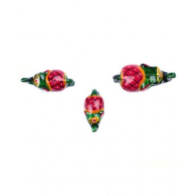 Fashion Art Green Paper Mache Elephant Set Figurines - Pack of 1