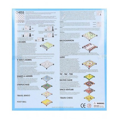 Fastdeal 13 in 1 Magnetic Ludo Chess Snacks and Ladders Set Family Board Game
