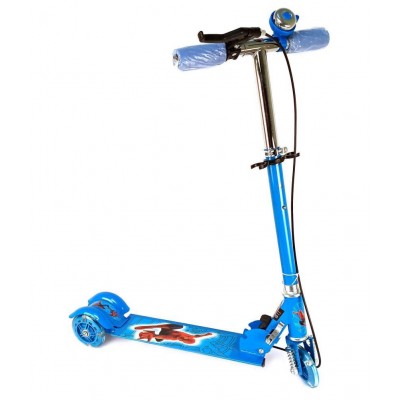 Fastdeal 3-Wheel Height Adjustable Folding Kick Kids Scooty Scooter Toy with Shockers and Light in Wheels (Multicolor)